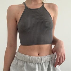 grey ribbed tank top